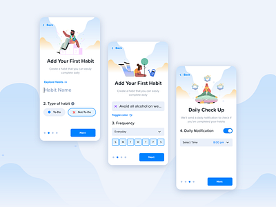 Onboarding - Habit Tracking App habit tracker mobile ui mobile ui design onboarding uiux