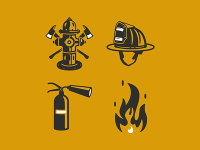 Firefighter Icon Set ai extinguisher fire fire extinguisher fire hydrant firefighter firefighter helmet icon set