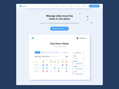 Recurring Daily Task Manager dashboard dashboard design dashboard ui logo task app task management typography ui ux vector web website