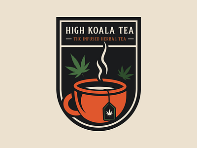 High Koala Tea Badge badge badge logo cannabis cannabis branding colorado denver herbal herbs koala marijuana tea weed weed branding