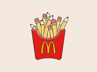 Pencil fries branding design french fries fries illustration mcdonalds pencil pencil fries pencils vector