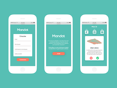 2016 school project - Mandat app game typography ui vector