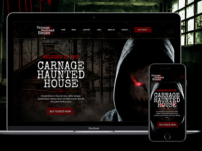 Carnage Haunted House digital art gritty grungy site ui ux web web design