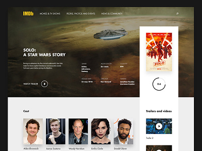 IMDB page concept desktop imdb movie page movies star wars ui ux web page
