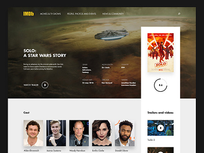 IMDb Movie/TV Page Redesign by Mads Egmose on Dribbble