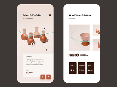 Minimal Tables UI concept furniture futuristic layout minimal mobile table ui ux