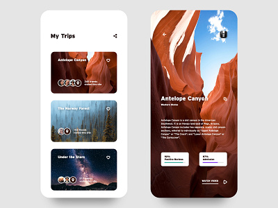Travel UI app concept desert layout minimal mobile travel ui ux