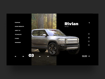 Rivian Truck Preview UI cars concept layout product page rivian truck ui ux web