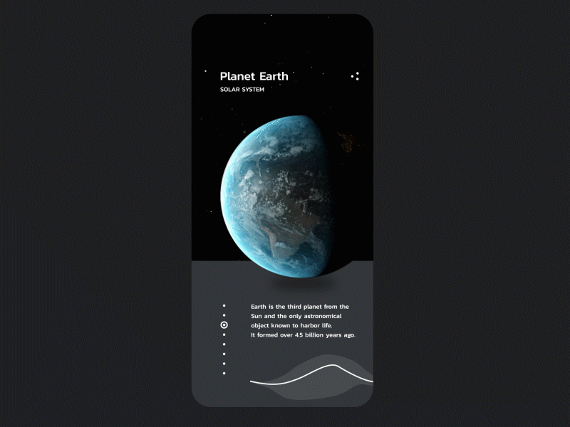 Earth shot UI 3d animation app app concept dark earth minimal mobile motion planet space ui ux