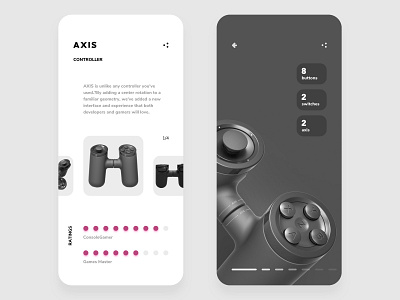 Controller Shot app concept controller gaming industrial layout minimal mobile ui ux