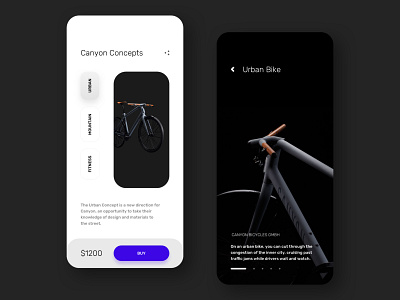Bike Product Page bicycle bike concept dark futuristic industrial minimal mobile ui ux