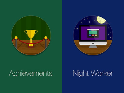 Flat Achievements Icons achievement award design flat icon mac moon night sketch sketchapp trophy website