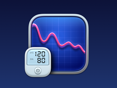 BP Bot App Icon app app icon app icon design blood pressure graph macos macos big sur macos icon monitor