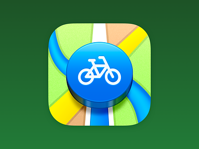 BikeRR App Icon app app icon bike icon icons ios madewithsketch maps skeumorphism