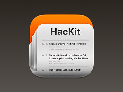 HacKit App Icon app app icon big sur icon icons macos madewithsketch news newspaper skeumorphism