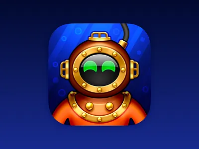 Apollo Scuba App Icon apollo apollo app app app icon dive icon madewithsketch ocean reddit scuba skeumorphism