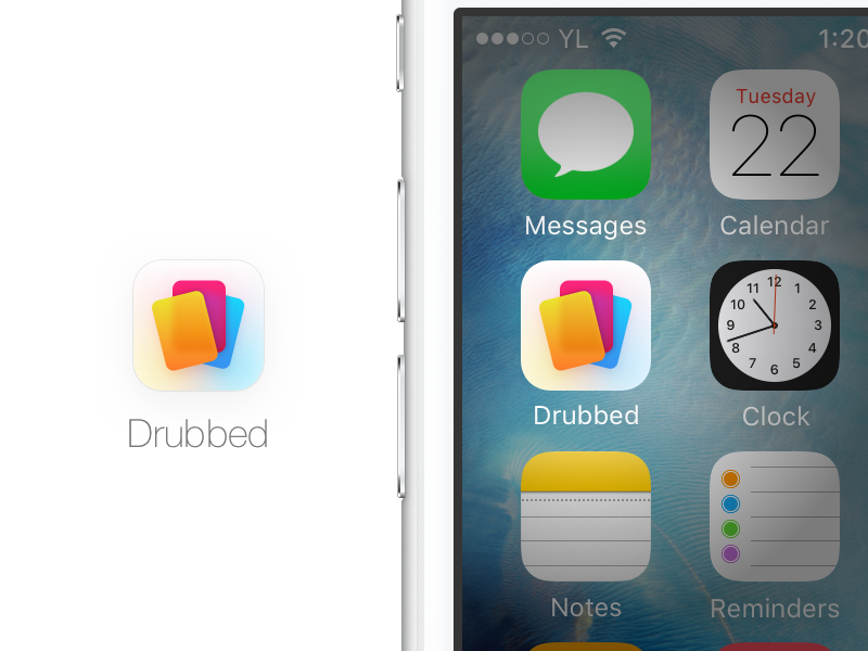Drubbed App Icon colorful transparent gradient flat ios card game game vibrant cards app icon icon app