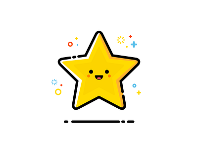 Little Star design emoji flat happy illustration laugh line smile smiley star