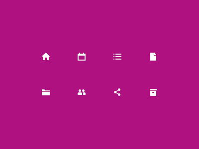 Sidebar Icons archive calendar document folder glyph home icons list people share sidebar