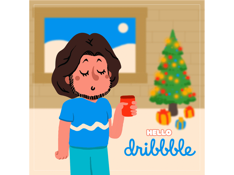 Hello Dribbble! first hello illustration shot