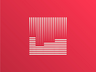 Line City abstract city gradient illusion line red