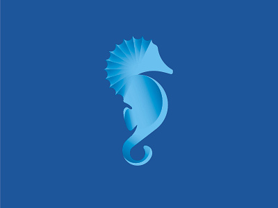 Seahorse app blue gradient horse minimal sea seahorse white