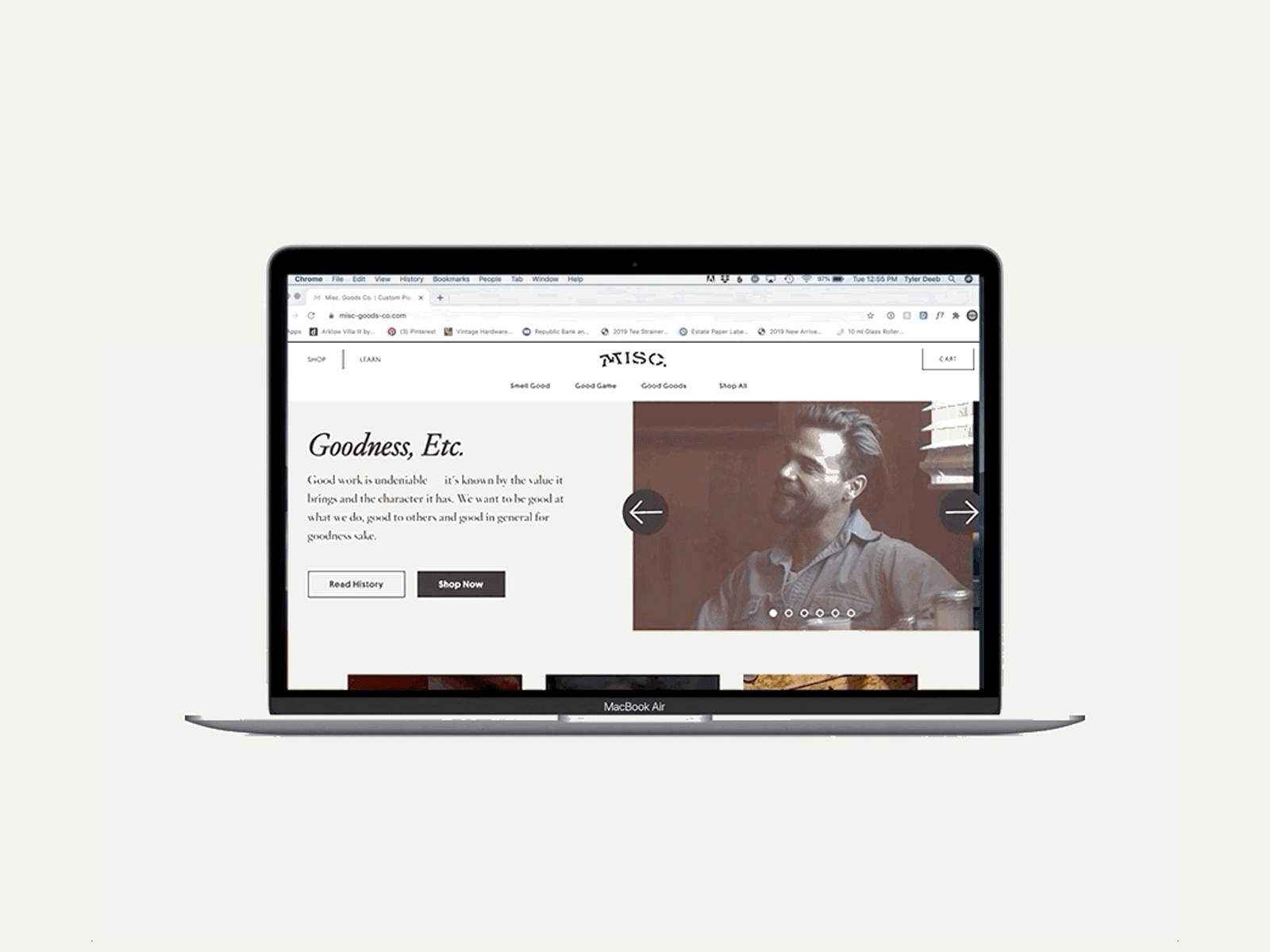 Misc. Goods Site Redesign ecommerce retail web web design webdesign website website design