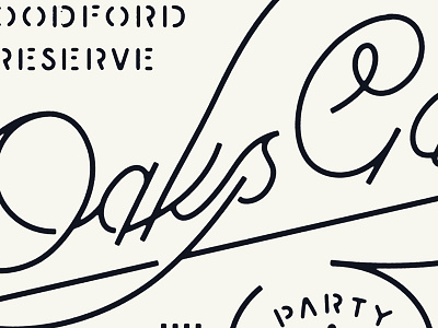 OMC Oaks Garden Party lettering script