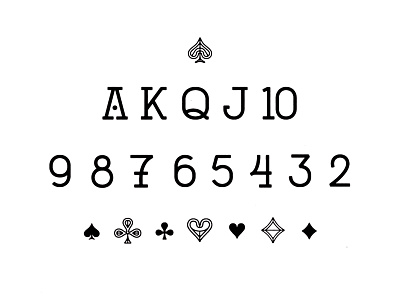 Characters playing cards typography