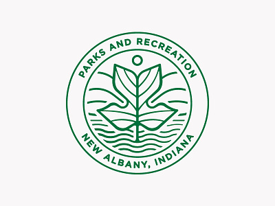 City of New Albany Parks Logo city emblem leaf logo