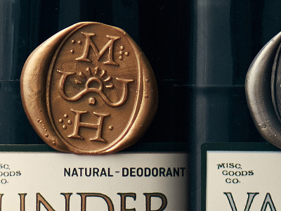Natural Deodorant Wax Seal classic deodorant design gold kickstarter label packaging product seal silver wax