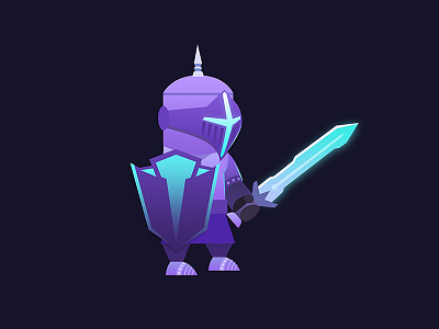 Knight Character Design armour art character game glow ios knight shield sword