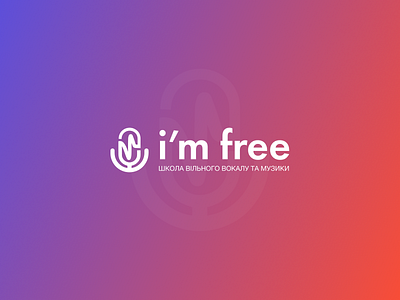 Vocal & Music School «i'm free» brandbook branding color design free gradient identity logo logotype microphone music school ukraine vocal