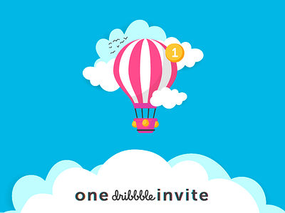 Dribbble Invite 1 2019 air air balloon background color dribbble invites holidays icon illistration invite mark one tourism travel travelling trip webdesign world worldwide