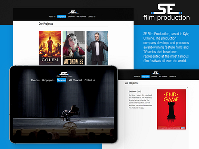 SE Film Producton Website 2019 cinema cinemagraph company film poster product production tv series ukraine web design website world