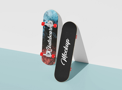 Skateboard Mockup branding city mockup print mockup product showcase skateboard skating sport street wooden