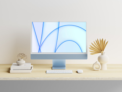 M1 iMac Mockup desktop devices display graphic design imac mockup monitor presentation responsive showcase