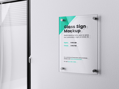 Glass Sign Mockup display exterior glass living room mockup office print screen sign sign board signage store
