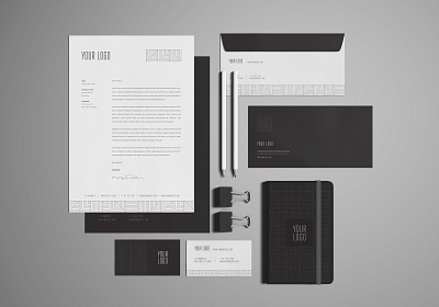 Free Stationary / Branding Mock-Ups a4 branding corporate branding corporate business card envelope identity design logo mockup presentation showcase smart object stationary design