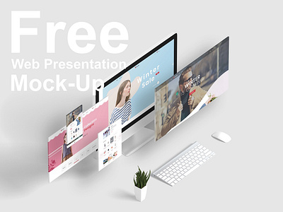 Free Web Presentation Mock-Ups 3d mockup displays mockup free mock up mockup screen mockup web showcase website