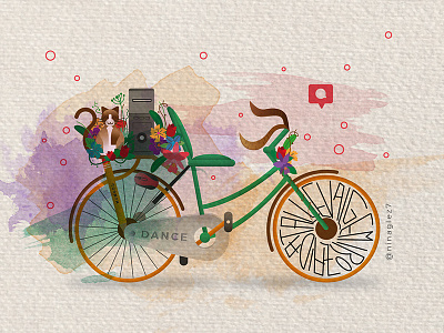 Bike / Bicicleta art bike cat graphicdesign illustration illustrator vector watercolor