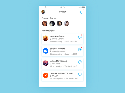 Event App 2016 2017 blue chat event app latest messenger new year uiux white