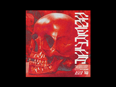 INERTIA brutalism death design graphic inertia minimal poster red skull type type design typography