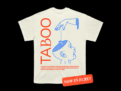 Taboo T-shirt *Ecru* apparel blue brutalism design ecru graphic illustration minimal red taboo type typography