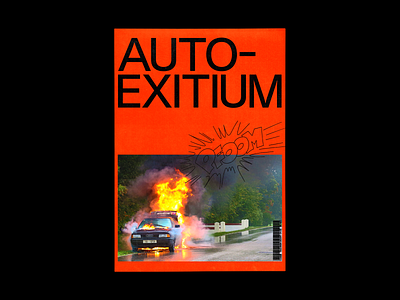 AUTO-EXITIUM audi auto brutalism car design explosion fire graphic minimal poster red type typography
