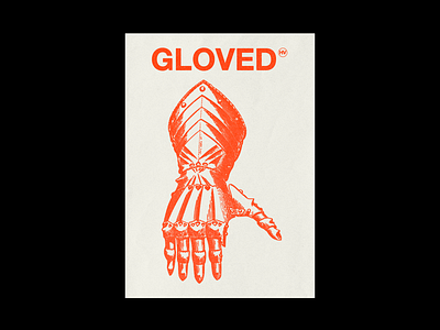 2/2 GLOVED ⒽⓋ armour brutalism coronavirus covid 19 design gloves graphic illustration knight medieval minimal poster red type typography