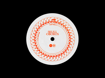 Skulloboros brutalism design graphic illustration minimal mockup music red skull type typography vinyl