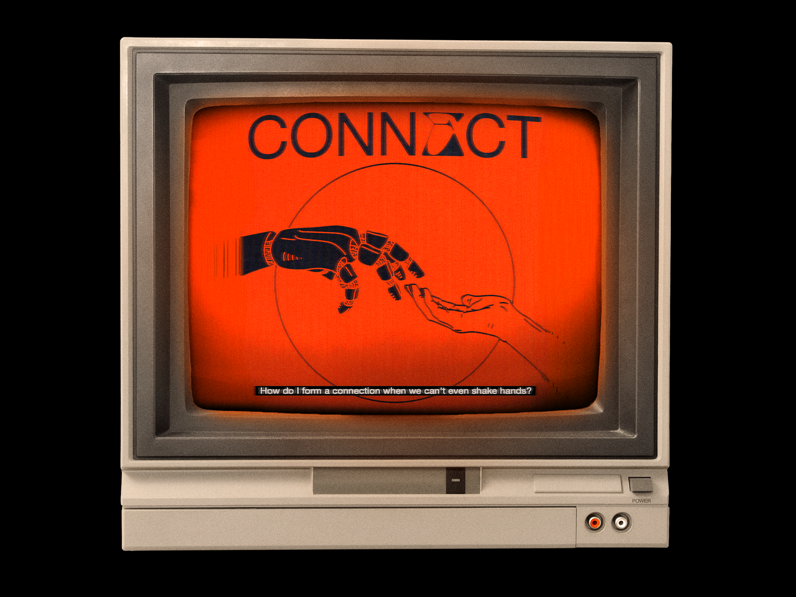 CONNΣCT bmth brutalism connect design graphic hands illustration line ludens minimal mockup red robot scifi tv type typography