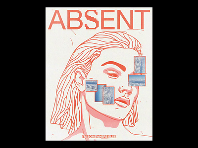 ABS͓̽ENT brutalism design face glitch graphic illustration line minimal noise portrait poster red thumbnail type typography