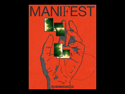 MANI𝐅EST ae animated brutalism design graphic hands illustration line magic manifest minimal motion poster red spell type typography